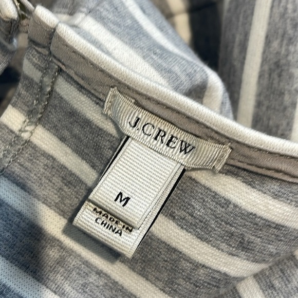 J. Crew grey and white striped jewelry embellished tank size medium - Picture 6 of 9